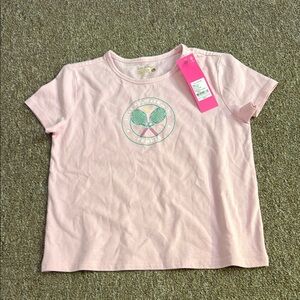 Lilly Pulitzer Pink Short Sleeve Tee Casual Cotton Blend Sz L